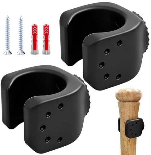 Baseballschläger Halterung für Baseballschläger 2 Stück Baseballschläger Halterung Wand Baseballschläger Wandhalterung Wandhalterung Baseball mit Schraube Baseball Schläger Aufhängerhalter für 30-36mm