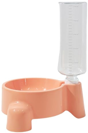 Mangeoires surélevées pour Animaux de Compagnie avec Bouteille Amovible, Distributeur d ' Eau Automatique de 500ml, Bol en Acier Inoxydable pour Chiens et Chats, avec Eau et Nourriture