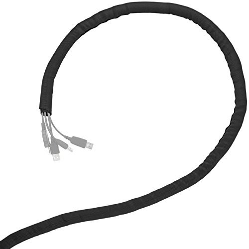 Minadax® 5 Meter, 19mm Ø Selbstschließender Profi Kabelschlauch Kabelkanal in schwarz für flexibles Kabelmanagement