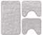 Carillo Set 3 pz Tappetini da Bagno Antiscivolo Sassolini Tappeti Memory Foam R291 Grigio Perla