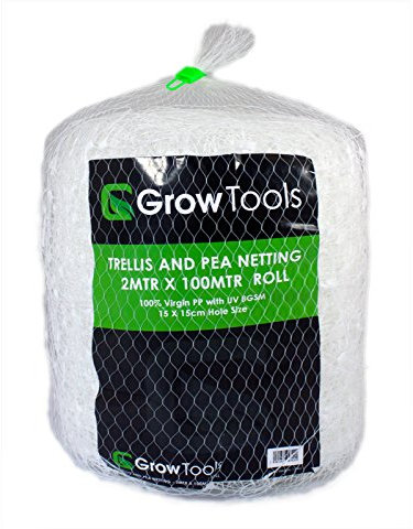 Trellis Netting Scrog Garden Pea Plant Support Mesh 2m x 100m (15cm Holes)