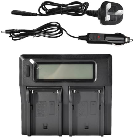 DSTE Schnell Aufladen Dual Batterie Akku Ladegerät Compatible pour Sony NP-FM50 NP-FM55H NP-FM500H NP-QM71 NP-QM91 NP-QM51D NP-QM71D NP-QM91D NP-F550 NP-F750