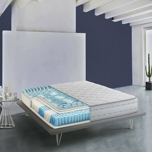 Talamo Italia - Einzelmatratze Ofelia, Matratze aus Memory-Schaum und Taschenfederkern, 100 % Made in Italy, milbenhemmend und hypoallergen, 90 x 200 x 26 cm