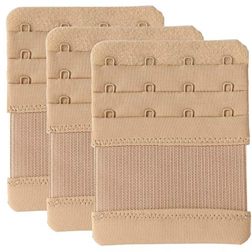 Extensor de Sujetador 4 Gancho Mujer Extensores de Correa de Sujetador, 3 Piezas