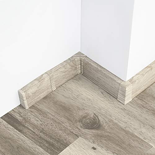 [DQ-PP] 10 Meter Sockelleisten 55mm PVC Eiche Belfast Laminatleisten Fussleisten aus Kunststoff PVC Laminat Dekore Fußleisten