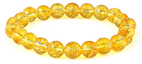 Vatslacreations 8 mm Citrin-Armband, natürlicher Citrin-Stein, Meditationsarmband, Yoga-Armband, Edelstein-Armband, Citrin-Stretch-Armband