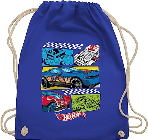 Shirtracer Turnbeutel Rucksack - Hot Wheels Tasche - Comic Rennautos - Unisize - Royalblau - turnsäcke juterucksäcke bags turn beutel turnsackl stoffrucksack sportbeutel stoffbeutel kinderturnbeutel