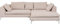 Kare Design Ecksofa Gianni, Creme, Eckcouch mit breiter Ottomane rechts, 5 Kissen, Chenille-Gewebe, Holz Korpus, Stahlfüße, 88x290x167 cm (H/B/T)