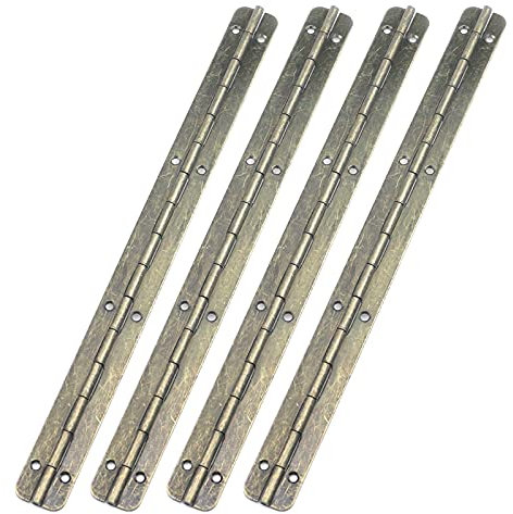 My MIRONEY 7.87 x 0.67 Antique Bronze Hinges Metal Piano Hinge Long Folding Butt Hinges Hardware Wooden Box Gift Box Hinge Cabinet Gate Door Hinge with Screws Pack of 4
