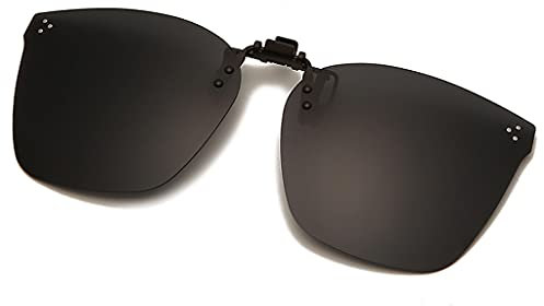 YAMEIZE Polarisierte Clip-on-Sonnenbrille Blendschutz UV400 Schutz Flip Up für Männer Frauen Fahren Sport (Grauer Film)