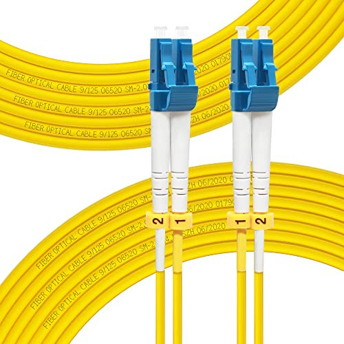 FLYPROFiber 100M OS2 LC auf LC LWL Glasfaser Patchkabel | Längenoptionen: 0,2m-200m, 1G/10GB Singlemode Duplex, 9/125 um SMF Kabel LSZH 100 Meter
