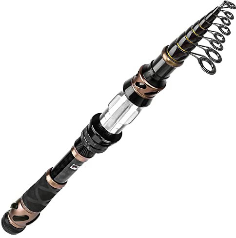PLUSINNO Toray Angelrute und Rollen-Kombination, 2,4 m, Carbon, Medium-Heavy, Casting, für Lachs, Zander, mit Stoffbeutel