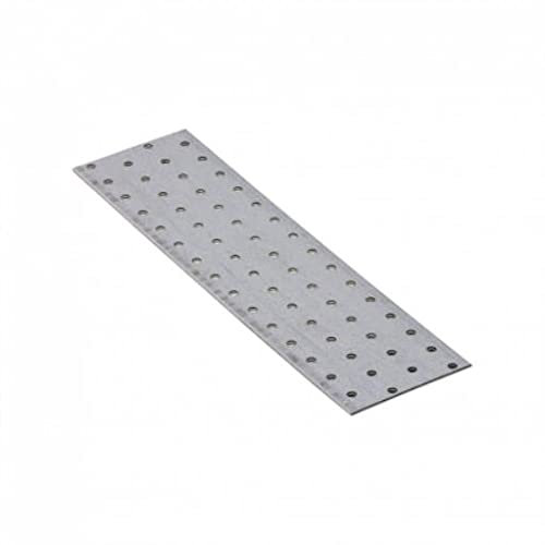 DOMAX 10x Lochplatte 300 x 80 x 2,00 mm Flachverbinder Holzverbinder verzinkt, 4411
