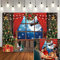 BINQOO 2,1 x 1,5 m Weihnachten Roter Vorhang Hintergrund Vollmond Sternenhimmel Schlitten Rentier Hintergrund Funkeln Weihnachtsbaum Frohes Neues Jahr Geschenke Fotoshooting Fotostudio Requisiten