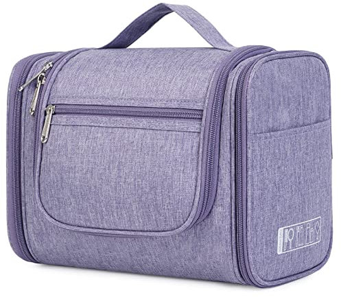 WANDF Grande Trousse de Toilette Femme Suspendu Trousse Maquillage Trousse Toilette Homme Voyage Sac de Toilette Organisateur de Sac pour Cosmétiques Toilettes(Pourpre)