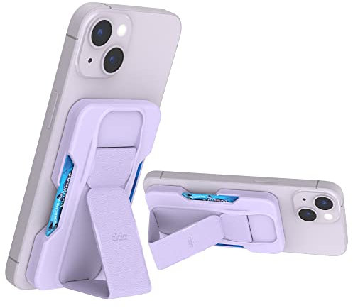CLCKR Phone Holder & Wallet for MagSafe, Magnetic Stand Finger Grip & Card Holder, Drop Prevention, Designed for iPhone 14 Pro, 14 Pro Max, 14, 14 Plus, iPhone 13 Pro, 13 Pro Max, iPhone 12 – Purple