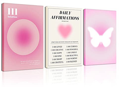 Leinwandbild, abstrakt, Heiligenschein, Engel, Zahlen, positive Energie, motivierende Wanddekoration, ideal für Wohnzimmer, Schlafzimmer, Wohnung, saubere Mädchenzimmer-Dekoration, Rahmen, 30,5 x 40,6