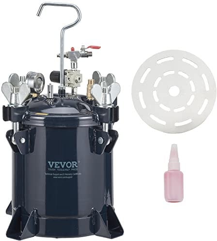 VEVOR Serbatoio Spruzzatore di Vernice Alimentazione a Pressione d'Aria Regolabile tra 0-4,8 bar, Spruzzatore per Verniciatura Valvola Doppia Serbatoio da 10L, Serbatoio a Spruzzo Vernice in Acciaio