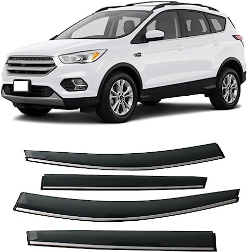 HMLTD 4 Stück Autofenster Windabweiser für Ford Kuga Escape 2013-2019, Regenabweiser Fenster visiere Lüftung sabweiser Anklebbare Deflektoren