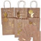 Papierdrachen 6 braune Henkeltüten zu Ramadan - wunderschön und hochwertig gold bedruckt - ideal zum Verpacken von Geschenken - mit Anhängern und Postkarten - Set 1