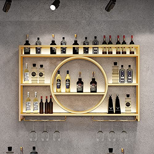 Mensola Per Vino Da Parete Industriale,Porta Vino Da Parete In Ferro,vetrinetta Pensile Da Parete,Porta Bottiglie E Vetro,supporto Per Bottiglie Di Vino Multifunzione,per Casa,bar,sala Da Pranzo ( Siz