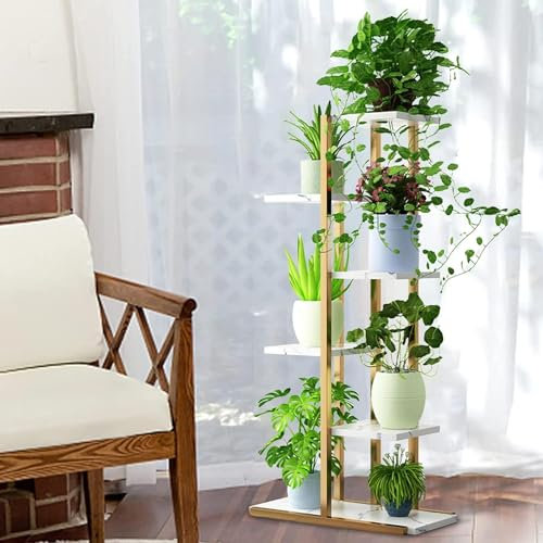 Reheyre 1 Set Plant Stand Indoor Outdoor, 6 Tier Indoor Display Rack, Garden Plant Shelf Rack Holder, Metal Plant Stand Flower Pots, Plant Display Multi Tier Flower Shelves Stands(UK Delivery)