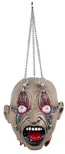 Boland 72271 - Hängender Totenkopf an Ketten, 50 x 21 cm, Party Deko, Horror Deko für Karneval und Halloween