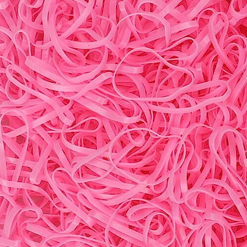 Lizzy 1000pcs Pink Mini Rubber Bands Soft Elastic Bands | Stretchable Bands Kids Hair, Braids Ponytail Hair, Pet Hairband Wedding Hairstyle