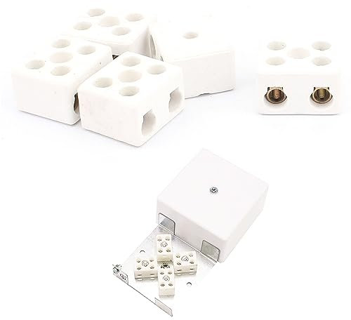 Morsettiera in ceramica,Ceramica Morsettiera,Morsettiere di Cablaggio in Ceramica a 5 Fori,Connettore per cavi di alta qualità,Connettore filo resistente alle alte temperature,5 pezzi
