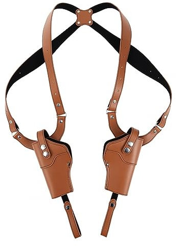 Schulterholster, Vertikales PU-Leder Doppel Pistolenholster, Verdeckte Pistole Waffenholster mit Verstellbare Schlinge für 1911 92 96, Gl 48 45,43,19, QSZ92