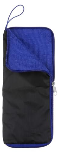 sourcing map Tasche Nasse Regenschirme 11x5 Superfeine Faser Umkehrbare Regenschirme Hülle Abdeckung Tragbar Wasserdichtes Gehäuse für die Lagerung Tragen Reisen Haus Außen Blau