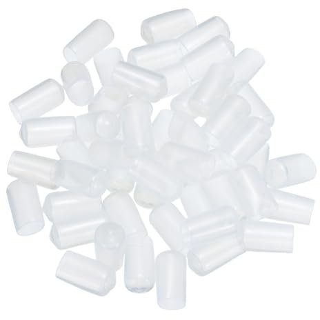 QUARKZMAN 50Stk Gummi-Endkappen 10mm(3/8) ID Vinyl PVC Rundrohr Bolzenkappe Abdeckung Schutzvorrichtungen für Schraubengewinde Klar