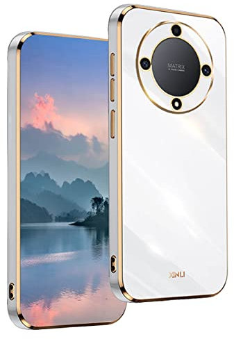 UPLAI Funda para Honor Magic 6 Lite 5G (Magic6 Lite), Diseño de Galvanoplastia de Moda Antigolpes Ultra Delgado Elegante Carcasa, Lujoso Estuche Colorida TPU Silicona.(Blanco)