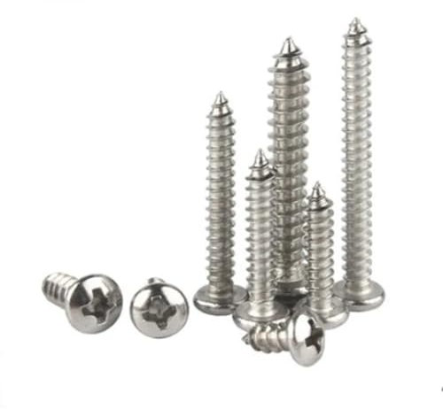 100 Uds M1 M1.2 M1.4 M1.7 niquelado Cruz cabeza redonda autorroscante tornillo de madera Tornillos de sujeción (Size : M1.7 * 12)