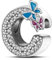 Symretie Damen 925 Sterling Silber Charm Anhänger Buchstaben C Beads Charms Kompatibel mit Europäischen Armbänder und Halskette