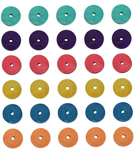 TOYANDONA 30stücke Holzräder Für Spielzeug Farbige DIY Holz Räder Kindergeschenke Lernspielzeug Motorikförderung Hand-Auge-koordination