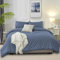 DXHOME Baumwolle Bettwäsche 155x220 Uni Petrol Blau Bettbezug Set Weich Kuschelig Weich Baumwolle Bettwäsch für Einzelbett mit Reißverschluss und 2 Kissenbezüge 80x80 cm