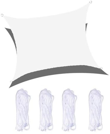 Tenda Parasole Vela Ombreggiante Quadrata 5x5m, Tenda a Vela Parasole Protezione UV, Impermeabile e Traspirante, Con 4 corde fisse