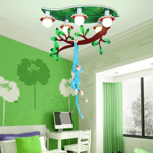 E27 Deckenleuchte Moderne Kinder Kronleuchter Affenförmig Junge Mädchen Baby Kinder Kinderzimmer Lampen Decke Babyzimmer Wohnzimmer Schlafzimmer Lampe Raumleuchten Kronleuchter