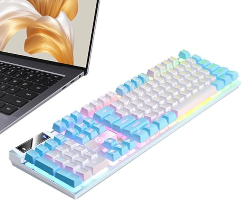 Tastiera per computer cablata, tastiera meccanica cablata | Tastiera meccanica per computer a 104 tasti,Tastiera per computer luminosa, tastiera da per PC , computer desktop