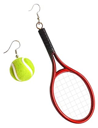 Tennis Sports Series Ohrringe Tennis Persönlichkeit Stereo Double Sided Fashion Ball Übertriebene asymmetrische Ohrringe Gummirücken Für Ohrringe (A)