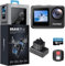 AKASO Brave 7 LE Action Cam 4k30FPS 20MP con Scheda di Memoria U3 da 256GB IPX7 Impermeabile EIS Fotocamera Touch Screen Doppio Schermo Fotocamera Subacquea 40M