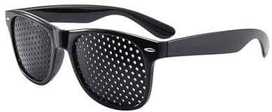 Rasterbrille Augentraining, Rasterbrille Pinhole Glasses, Korrekturbrille, Trainingsbrille, Anti-Fatigue Lochbrille für Augentraining, Brille mit Löchern zur Entspannung, Motion Glasses Knopfbrille