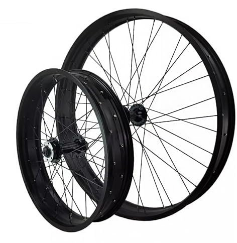 Snow Fat Tire Beach Cruiser Radsatz, Vordere und Hintere Aluminium Felgen für Fahrräder, 20zoll 26zoll Fatbike Radsatz(TA_26in)