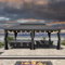 PURPLE LEAF Pavillon 4.25 x 5.95 m Hardtop Pavillon Wasserdicht Winterfest Stabil Alu mit Seitenteile 17 m 48 LED Lichterkette Glühbirnen, Hellgrau