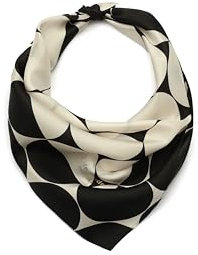 kate spade new york Damen-Bandana, seidig, gepunktet, stilvolles und leichtes Mode-Accessoire, Black Cream, Einheitsgröße
