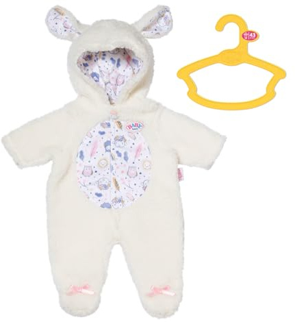 BABY born Schaf-Strampler für 43 cm Puppen mit Kapuze | Strampler mit Kapuze und Schäfchenohren, passend für 43 cm Puppen