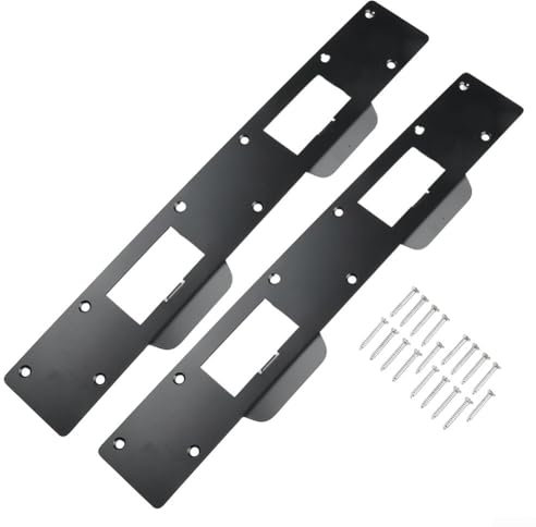 HomeVortex Piastra di chiusura per protezione contro effrazioni e calci delle porte, lunghezza 28 cm, design a doppio foro, in acciaio inox (nero)