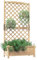 COSTWAY Fioriera da Esterno con Grigliato, Letto Rialzato in Legno con Traliccio e Fori di Drenaggio, Aiuola Rialzata per Piante Rampicanti e Fiori, 90 x 44,5 x 180,5 cm (Naturale)
