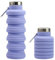 Botella de Agua de Silicona, 500ml Botella de agua plegable a prueba de fugas, Taza de agua deportiva de silicona, Portátil Taza agua Plegable para Exterior Viajar Cámping Gimnasio (Purple)